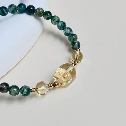 Green Phantom Citrine Pixiu Bracelet