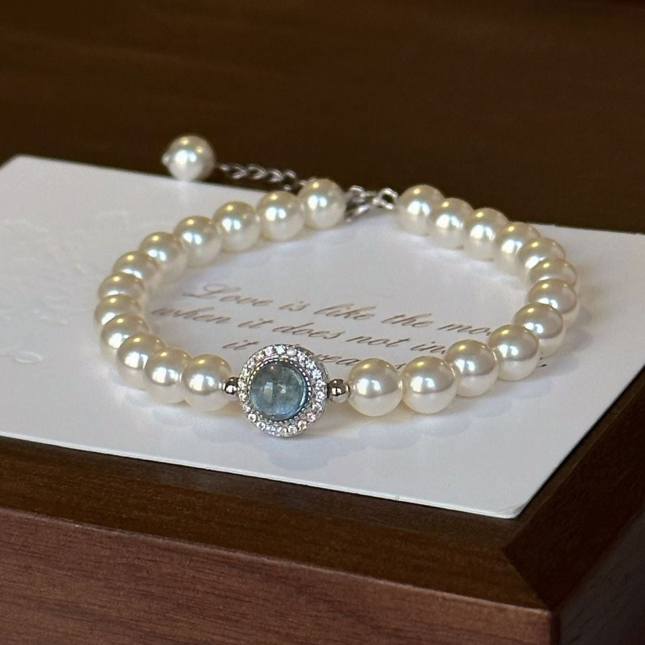 Aquamarine & Natural Pearl Bracelet