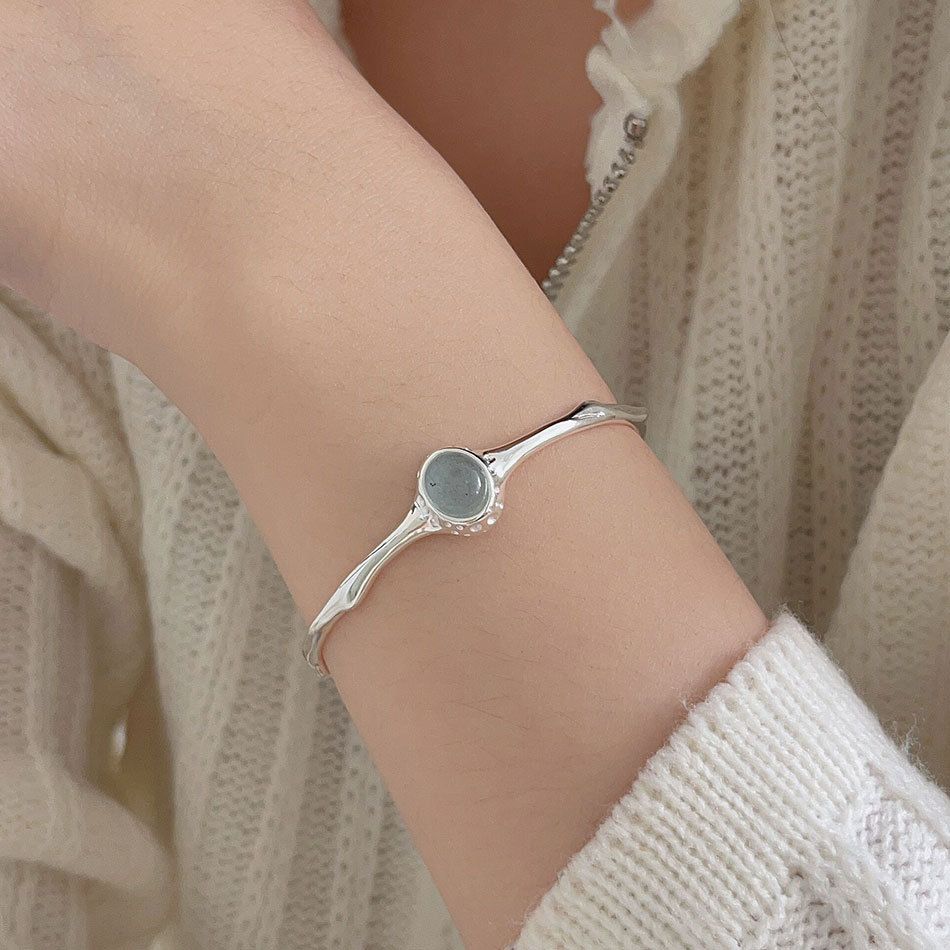 Aquamarine Calm – Sterling Silver Bracelet