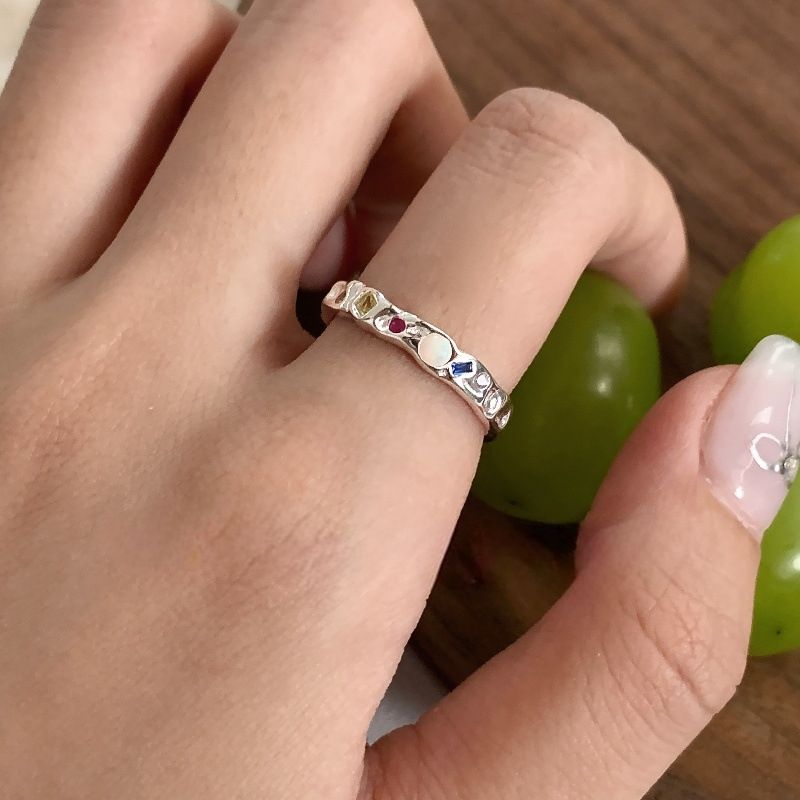 Colorful Gemstone Sterling Silver Ring
