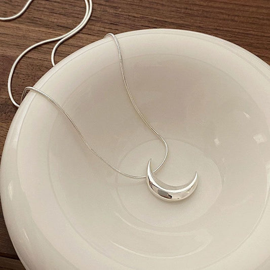 Sterling Silver Moon Pendant Necklace