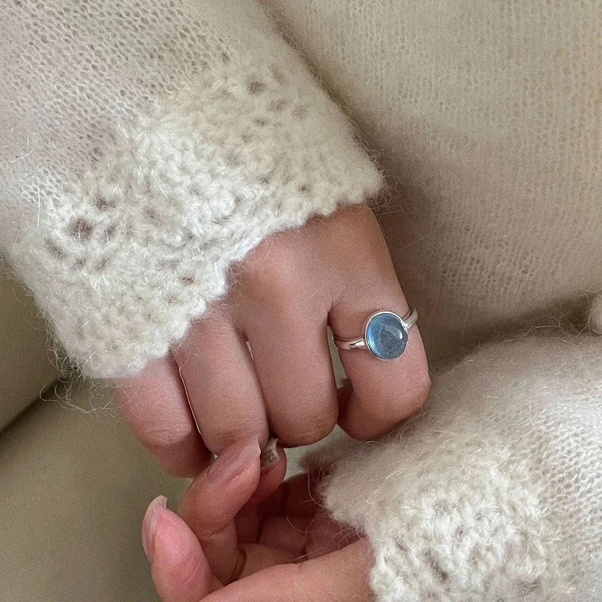 Aquamarine Ring in Sterling Silver