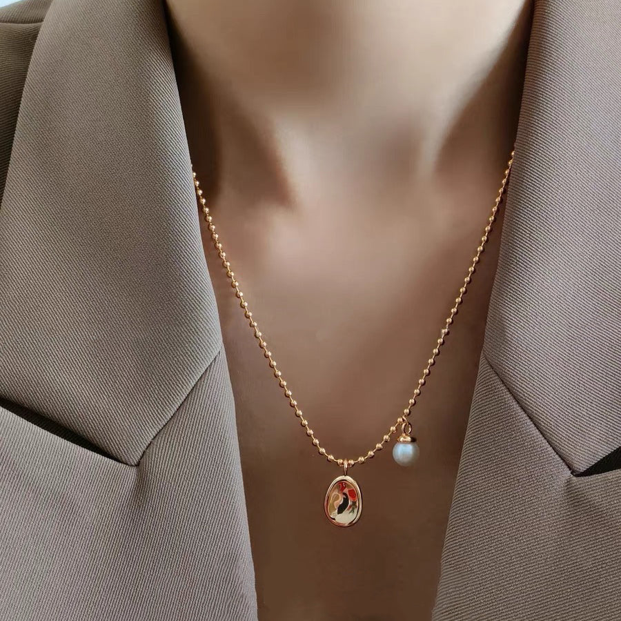 Natural Pearl Disc Necklace