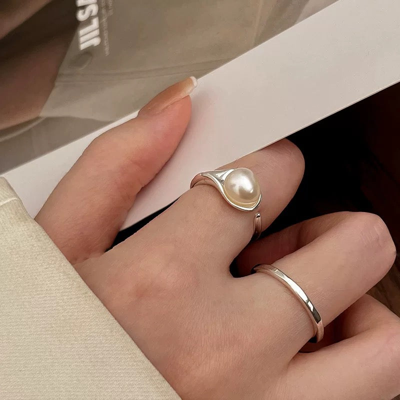 Sterling Silver Pearl Ring