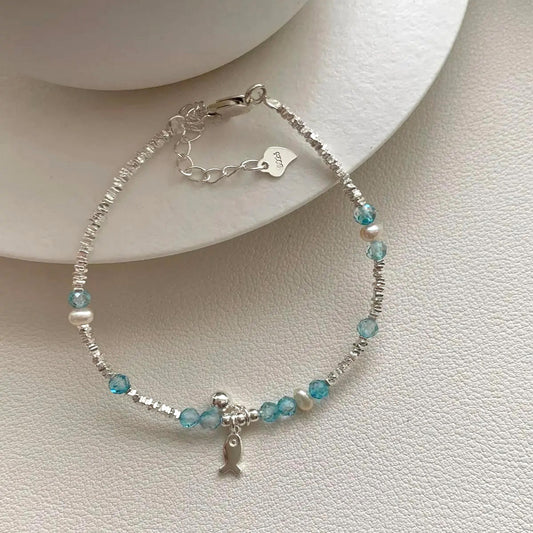 Blue Crystal Fish Bracelet