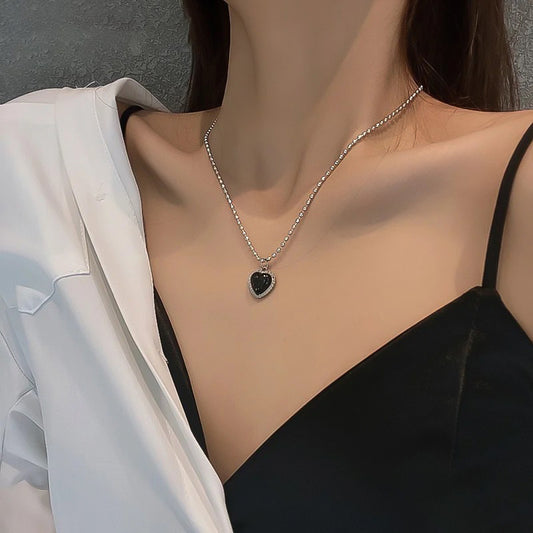 Heart of Onyx – Sterling Silver Necklace