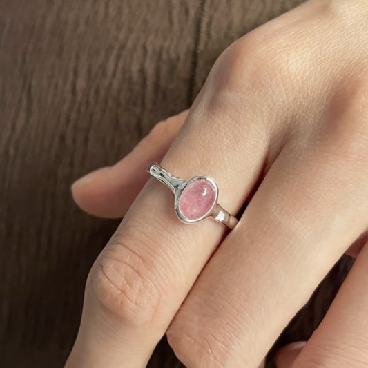 Strawberry Quartz Ring in Sterling Silver