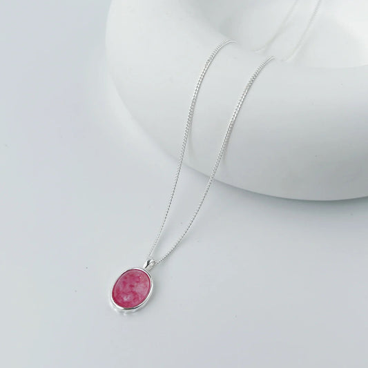Strawberry Glow – Sterling Silver Necklace