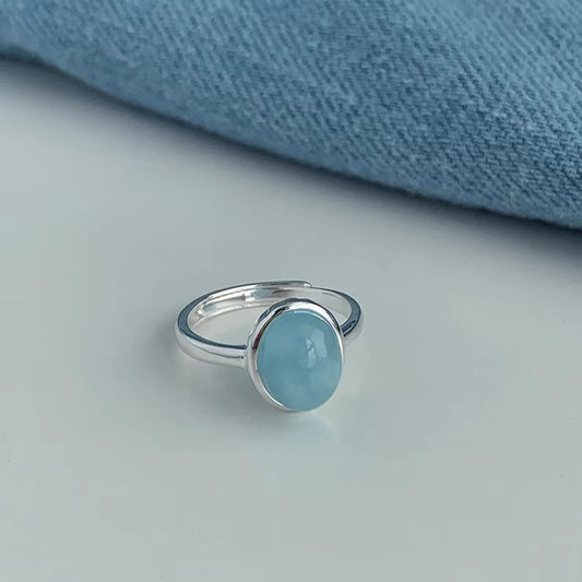 Aquamarine Ring in Sterling Silver