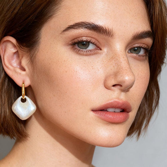 Geometric Diamond-Shaped Drop Earrings