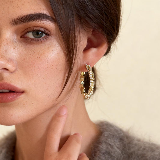 Unique Textured Silver Hoop Earrings