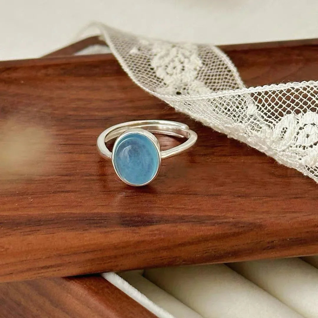 Aquamarine Ring in Sterling Silver