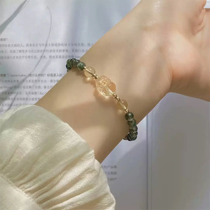 Green Phantom Citrine Pixiu Bracelet