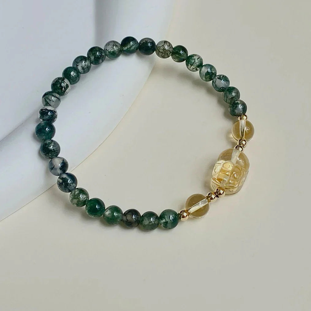 Green Phantom Citrine Pixiu Bracelet