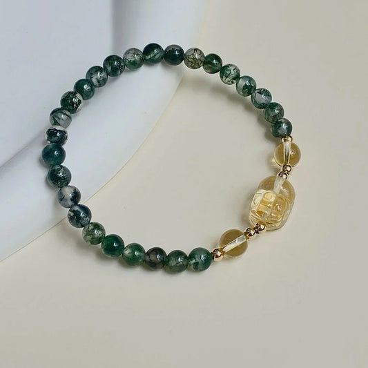 Green Phantom Citrine Pixiu Bracelet