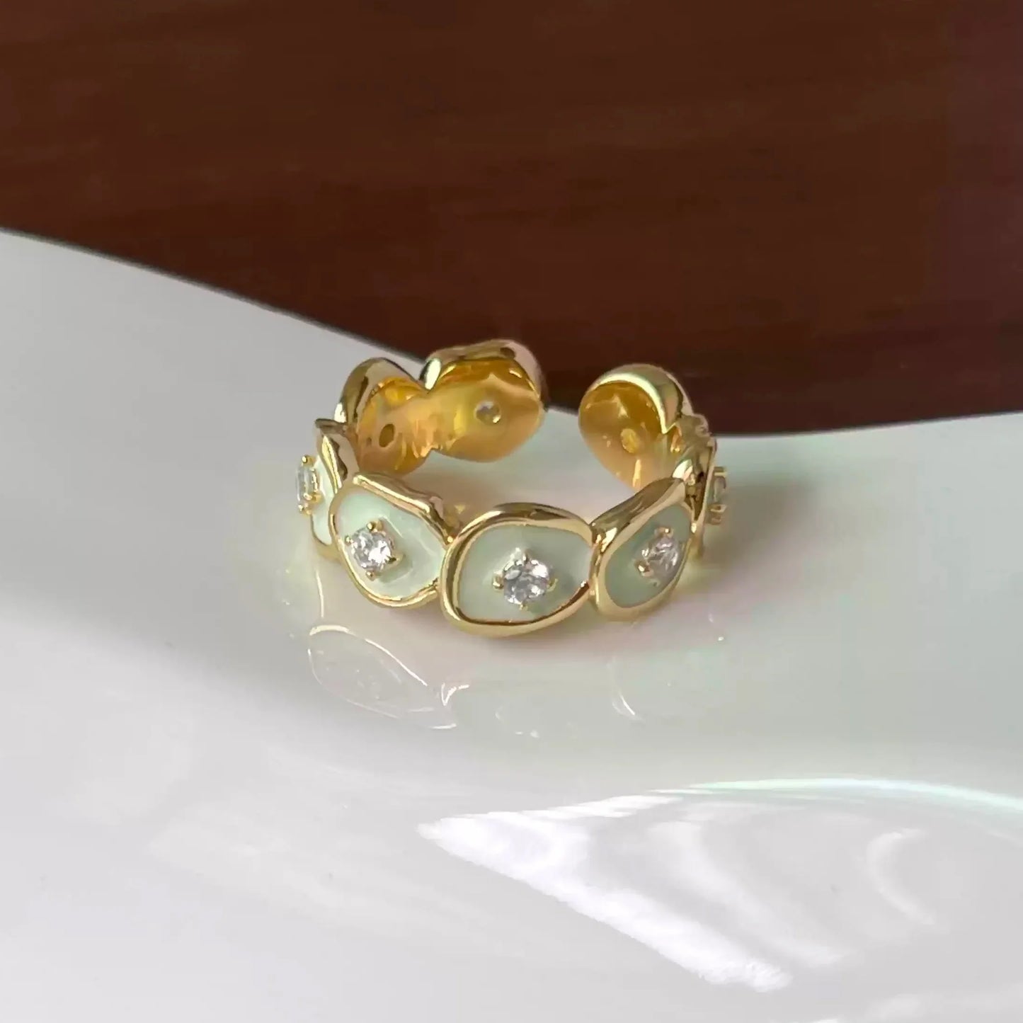 French Spring Enamel Ring