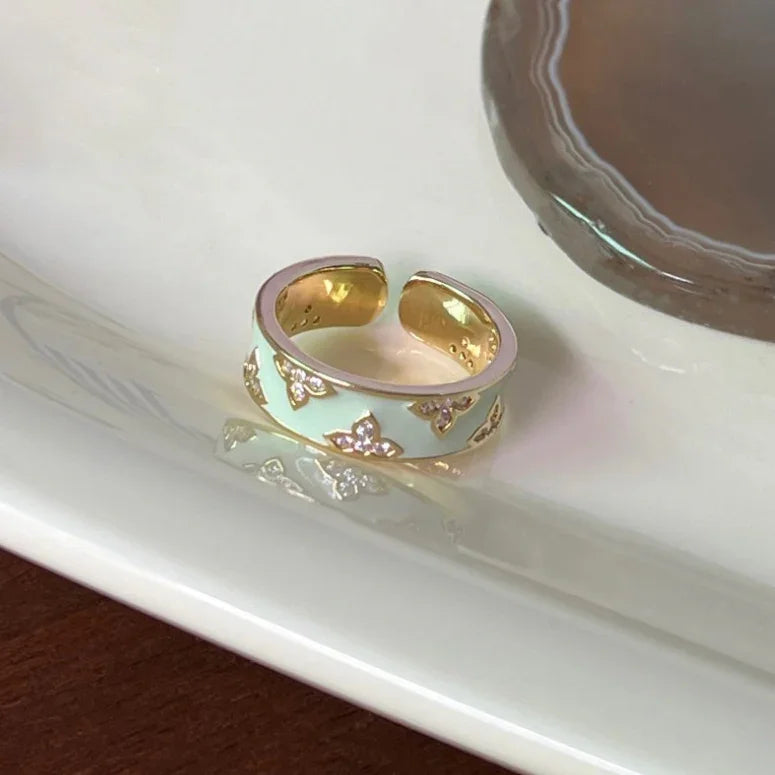 French Spring Enamel Ring