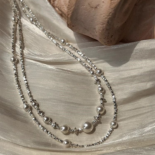 Lustre Drops – Sterling Silver Pearl Necklace