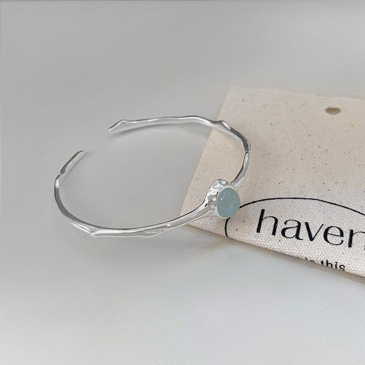 Aquamarine Calm – Sterling Silver Bracelet