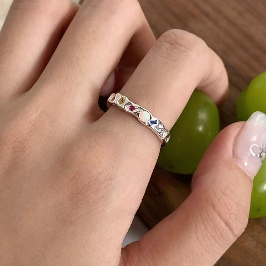 Colorful Gemstone Sterling Silver Ring