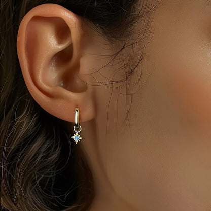 Star & Moon Turquoise Earrings