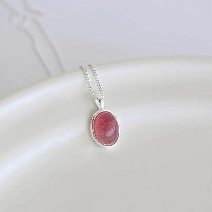 Strawberry Glow – Sterling Silver Necklace