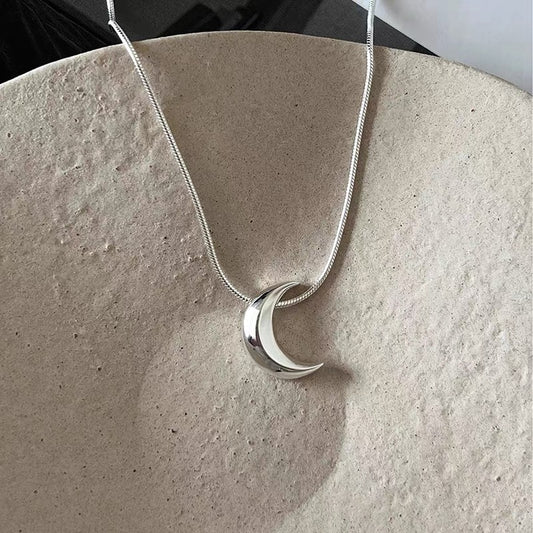 Sterling Silver Moon Pendant Necklace