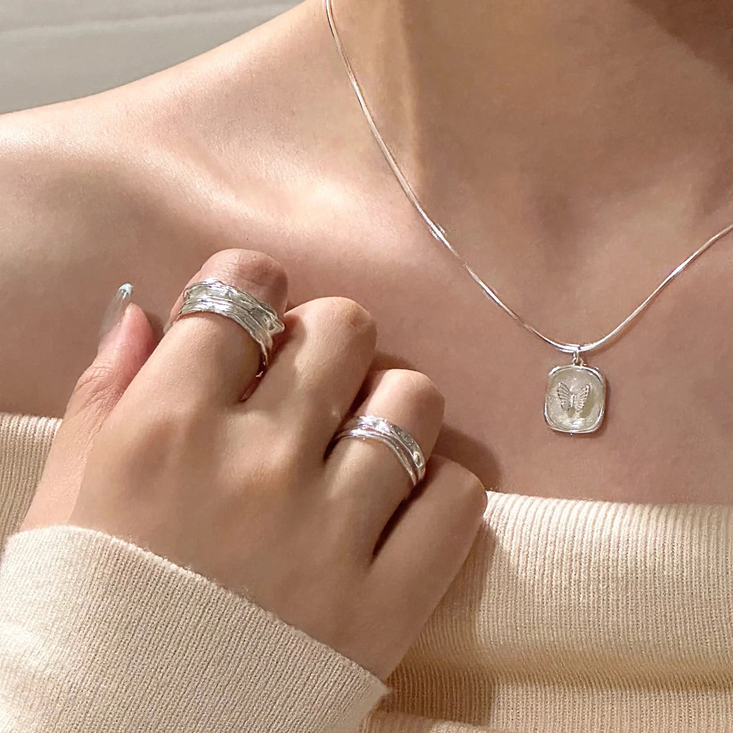 Escape of the Butterfly – Sterling Silver Necklace