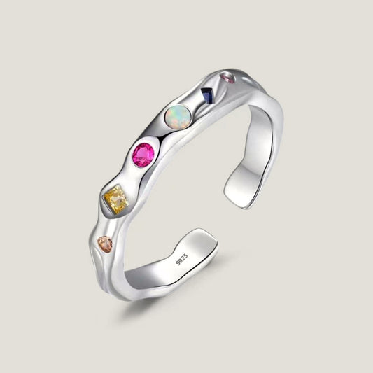 Colorful Gemstone Sterling Silver Ring