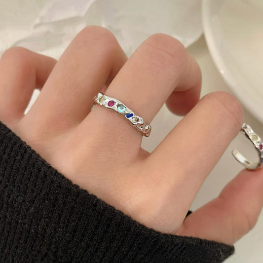 Colorful Gemstone Sterling Silver Ring