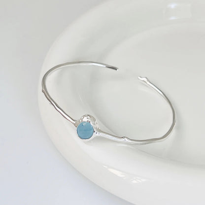 Aquamarine Calm – Sterling Silver Bracelet