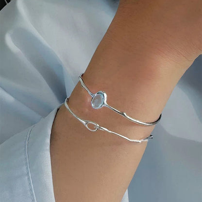 Aquamarine Calm – Sterling Silver Bracelet