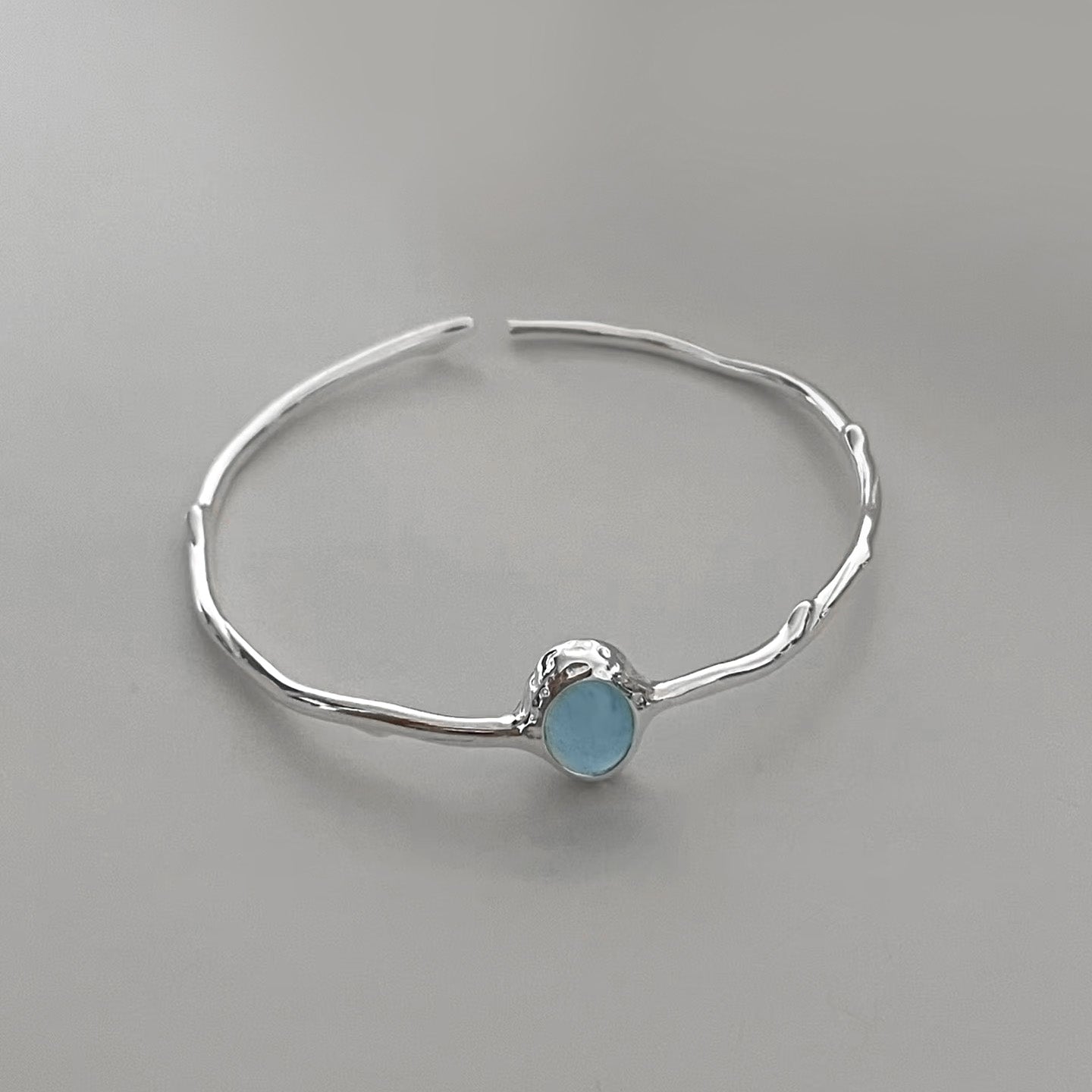 Aquamarine Calm – Sterling Silver Bracelet