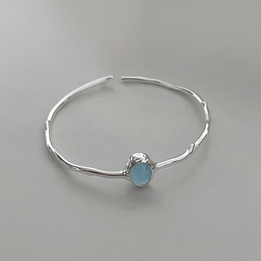 Aquamarin-Ruhe – Armband aus Sterlingsilber