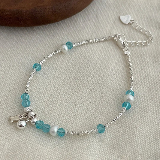 Blue Crystal Fish Bracelet