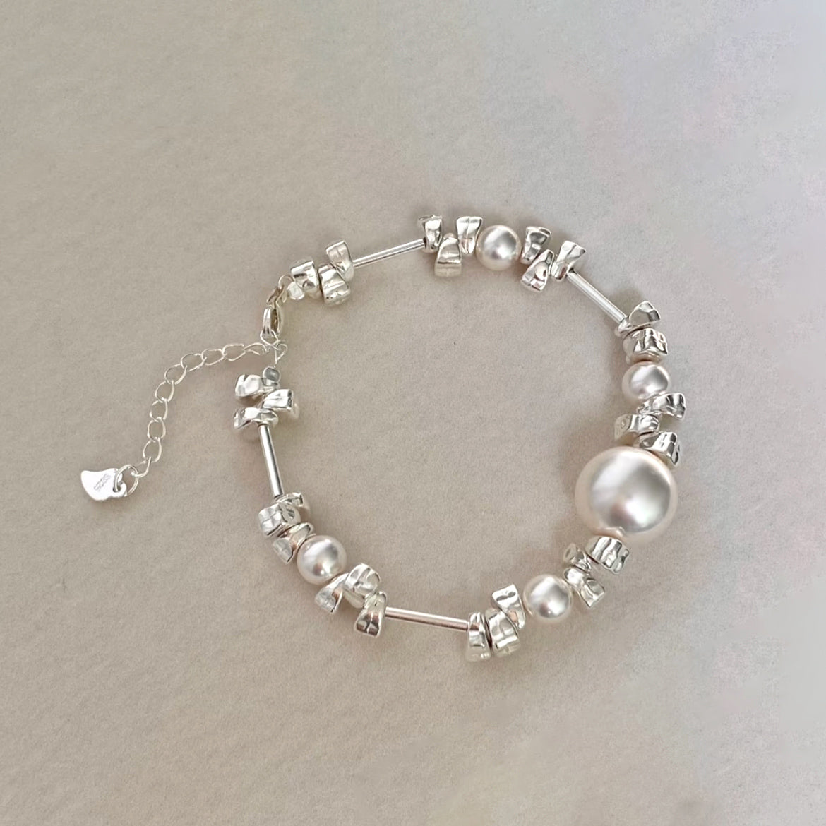 French Holiday – Sterling Silver Pearl Bracelet