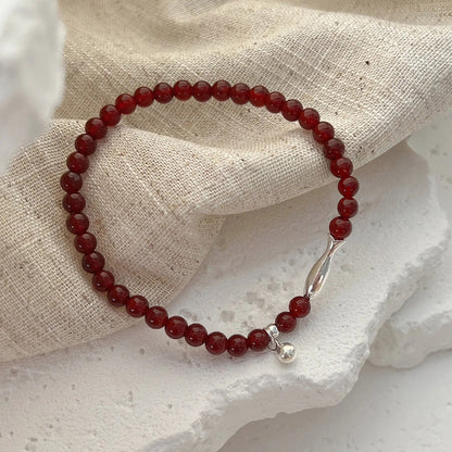 Abundance Fish – Sterling Silver Red Agate Bracelet