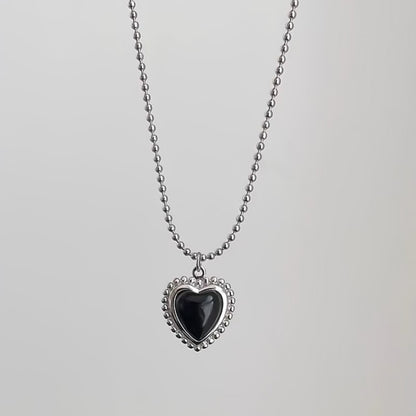 Heart of Onyx – Sterling Silver Necklace