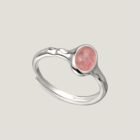 Strawberry Quartz Ring in Sterling Silver