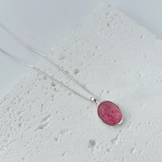 Strawberry Glow – Sterling Silver Necklace