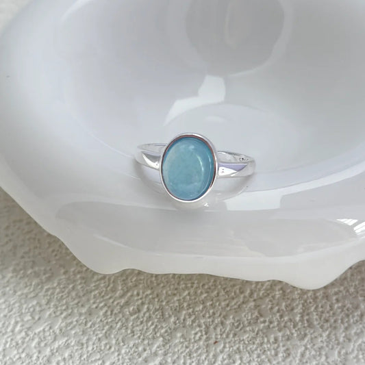 Aquamarine Ring in Sterling Silver