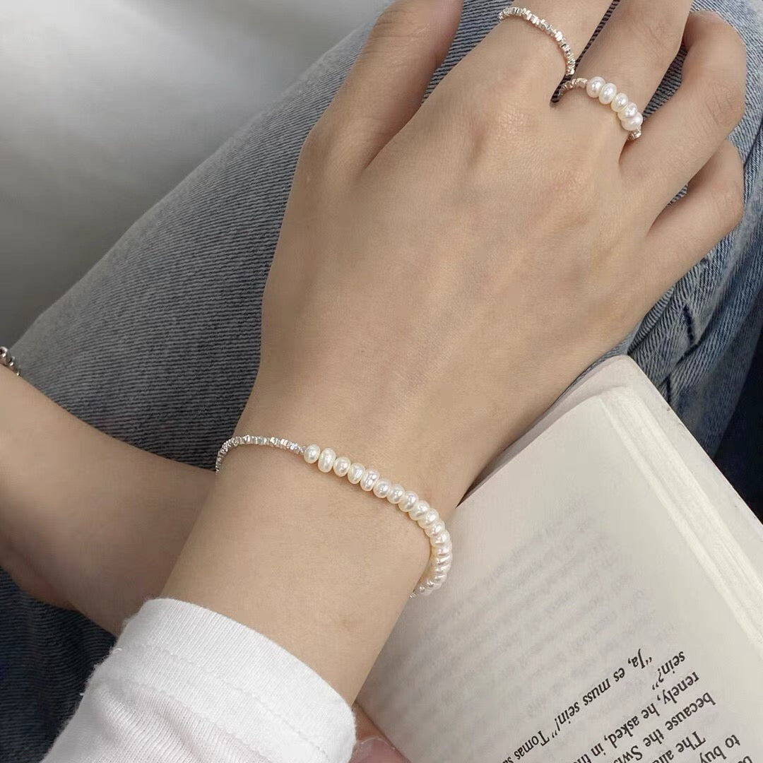Silver Shard & Pearl Set