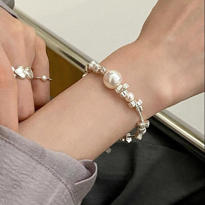 French Holiday – Sterling Silver Pearl Bracelet