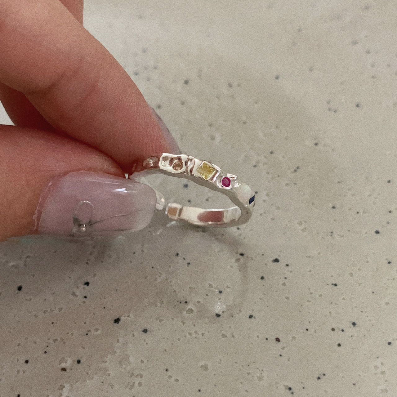 Colorful Gemstone Sterling Silver Ring