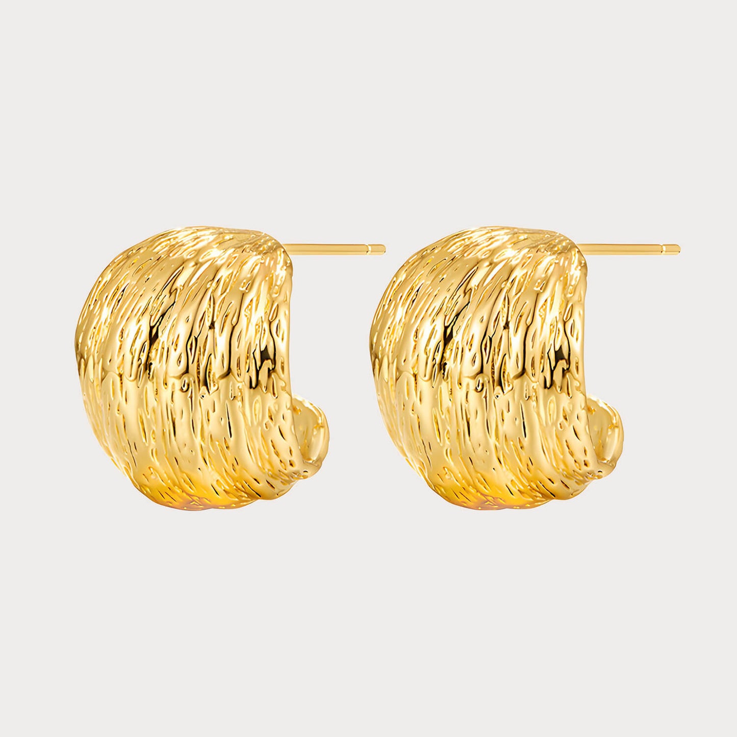 C-Shaped Wave Earrings – Modern Geometric Gold Look