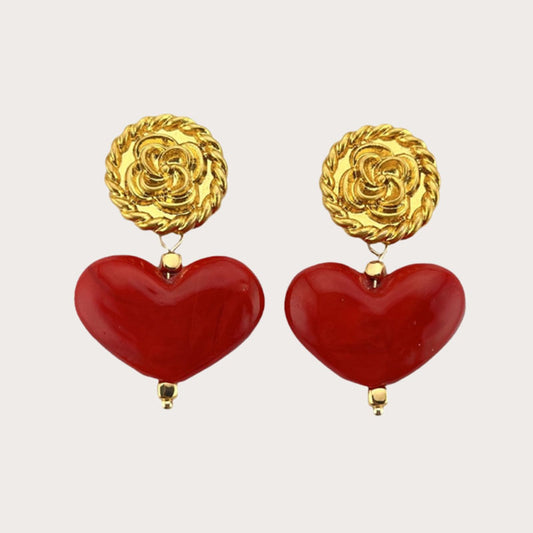 Love Heart Drop Earrings Valentines Day Gifts