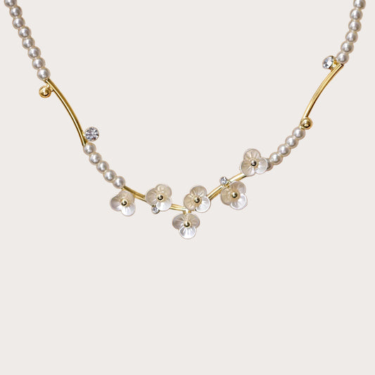 Camellia Faux Pearl Necklace