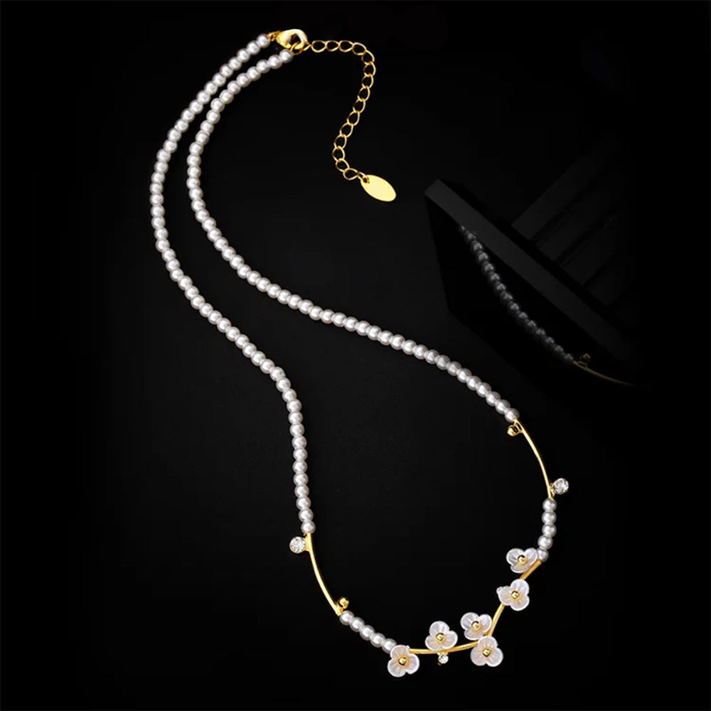 Camellia Faux Pearl Necklace