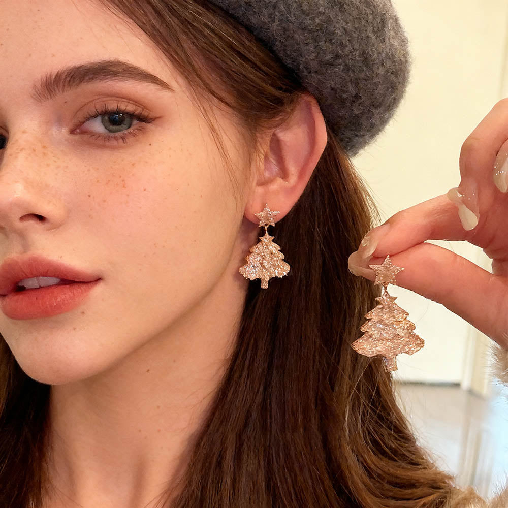 Christmas Tree Dangle Earrings