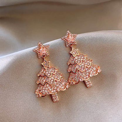 Christmas Tree Dangle Earrings